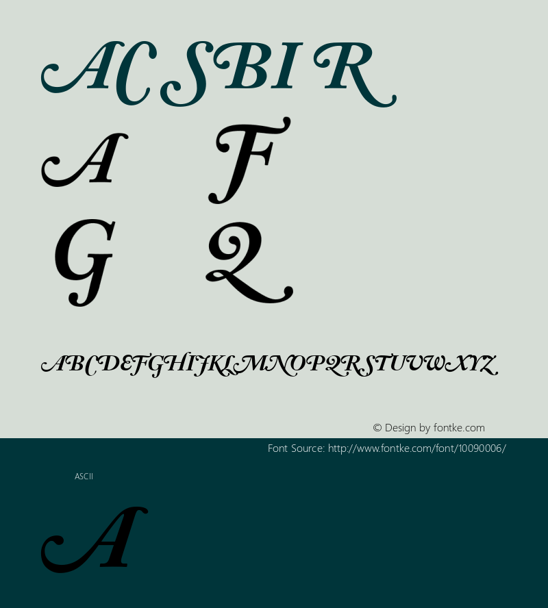 ACaslon SwashBoldItalic Regular V1.1 Font Sample