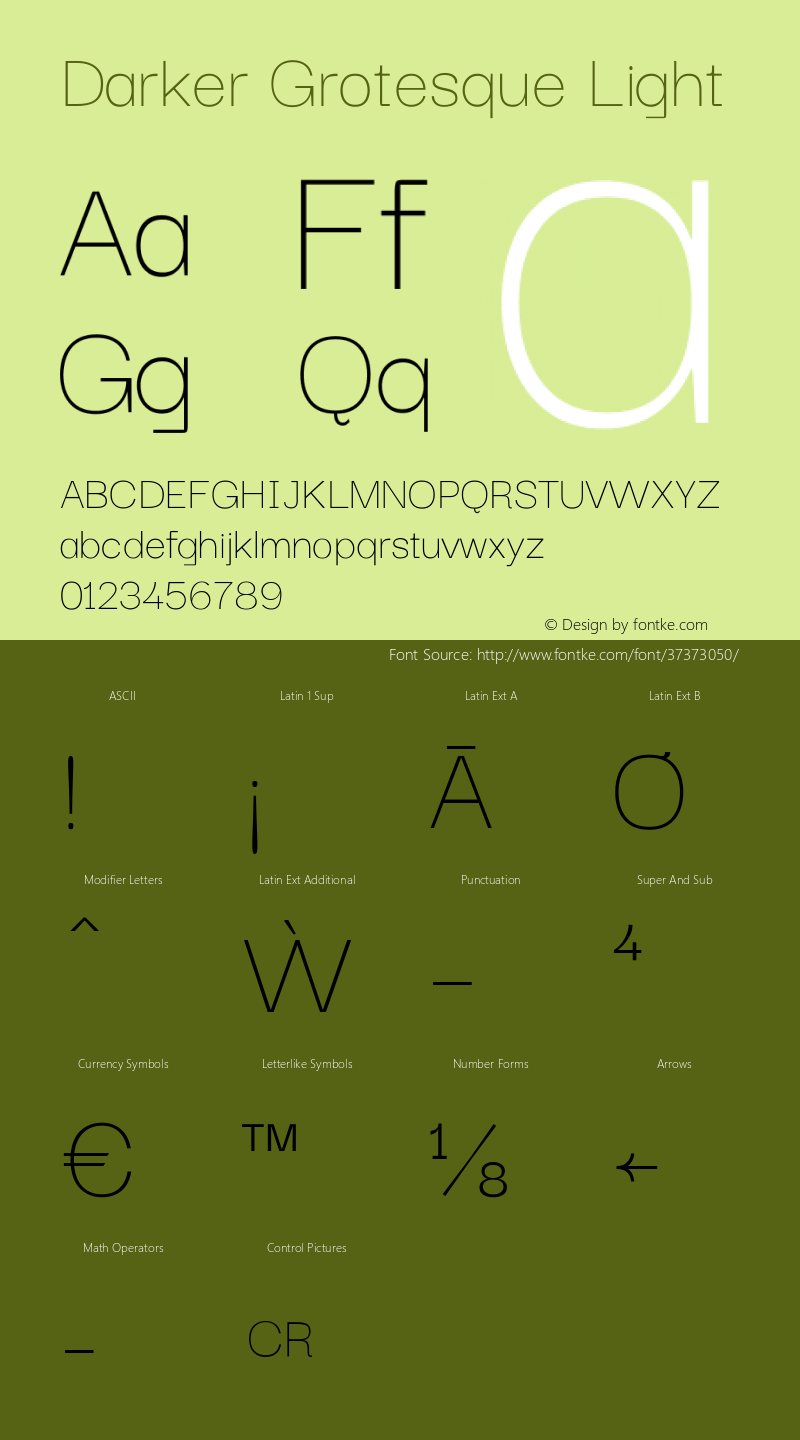 Darker Grotesque Light Version 1.000; ttfautohint (v1.8.3) Font Sample