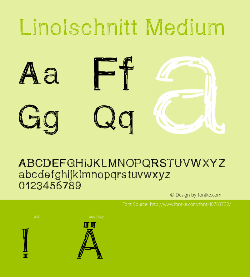 Linolschnitt Medium Version 001.000 Font Sample