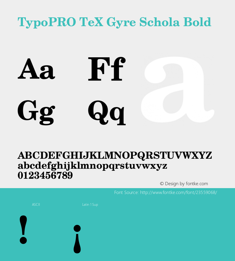 TypoPRO TeXGyreSchola-Bold Version 2.005;PS 2.005;hotconv 1.0.49;makeotf.lib2.0.14853 Font Sample