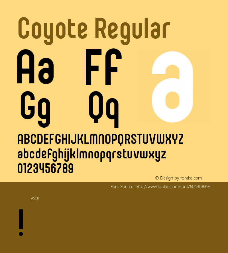 Coyote  Font Sample