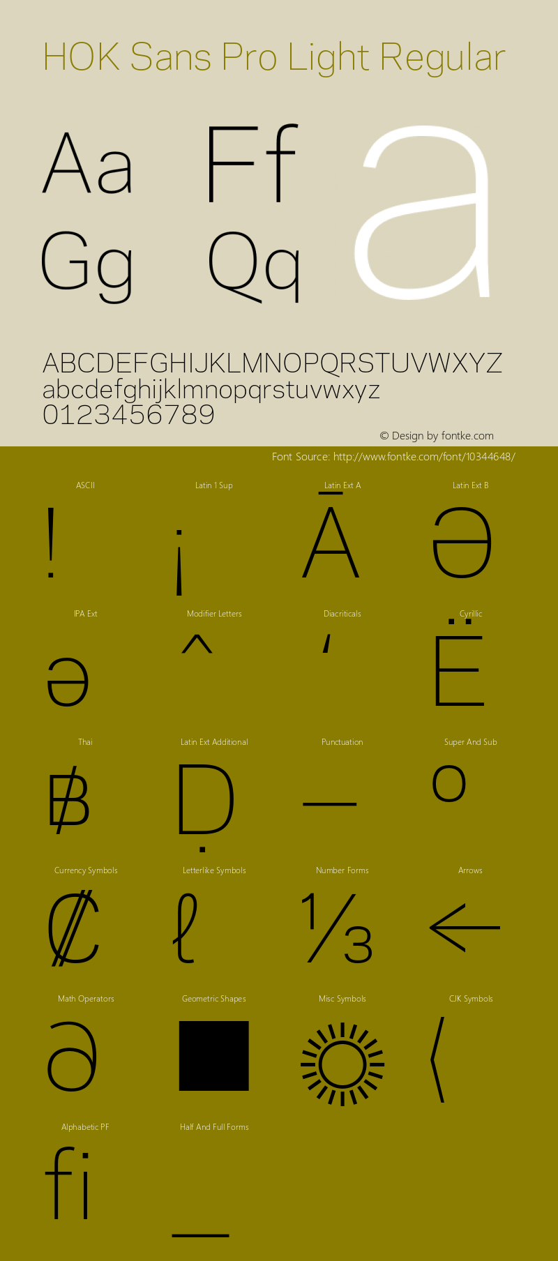 HOK Sans Pro Light Regular Version 1.000 Font Sample