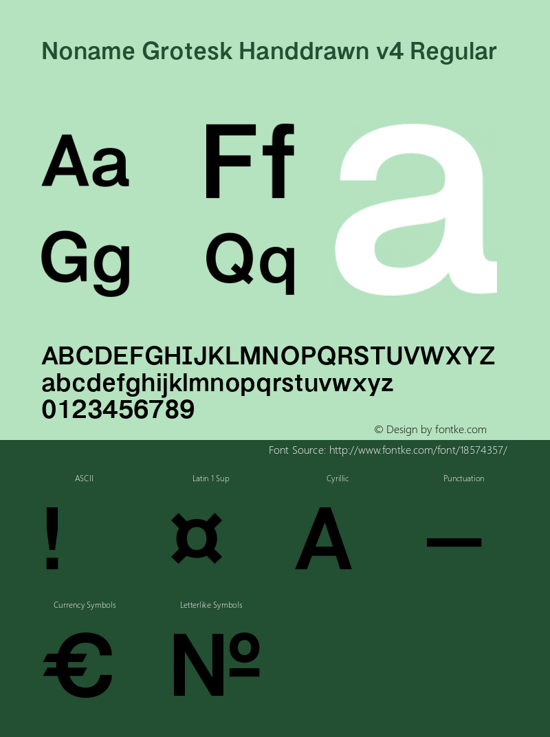 Noname Grotesk Handdrawn v4 Regular 001.000 Font Sample