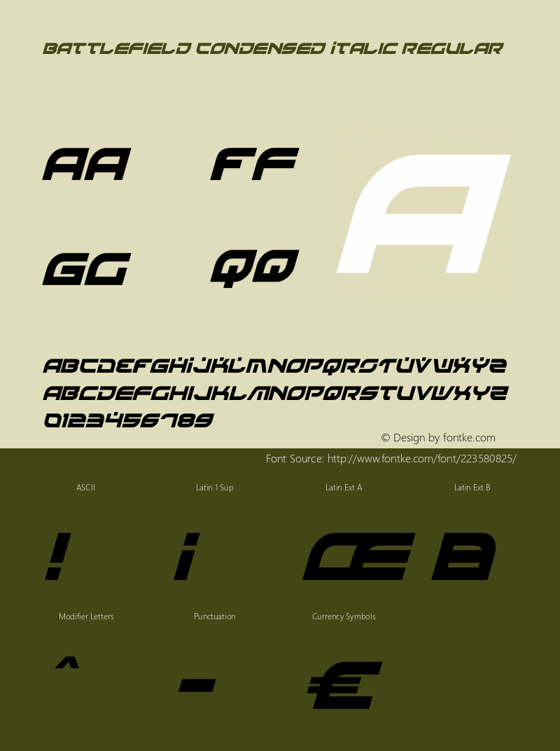 Battlefield Condensed Italic Version 5.0; 2022图片样张