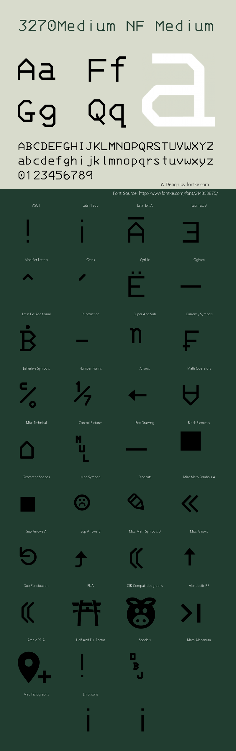 3270-Medium Nerd Font Complete Windows Compatible Version 001.000;Nerd Fonts 2图片样张