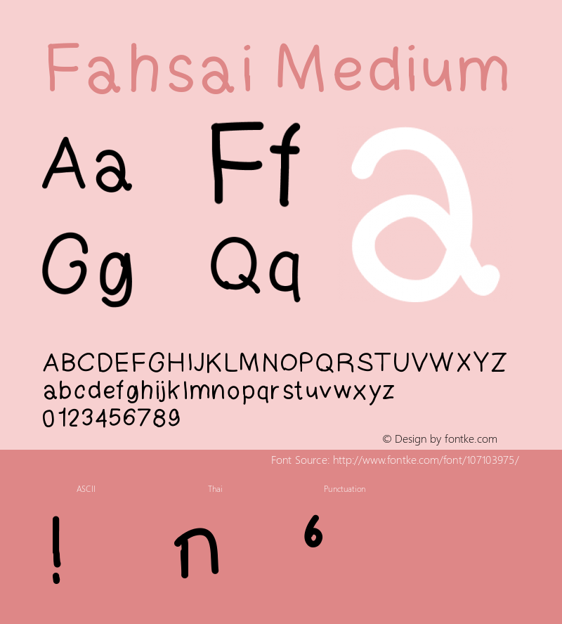 Fahsai Version 001.000 Font Sample