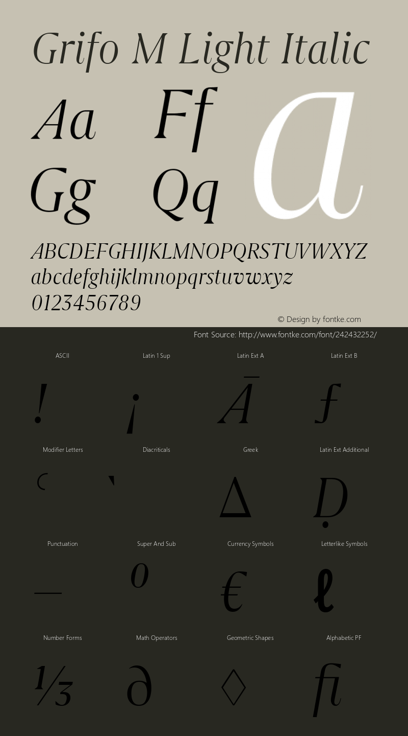 Grifo M Light Italic Version 2.003图片样张