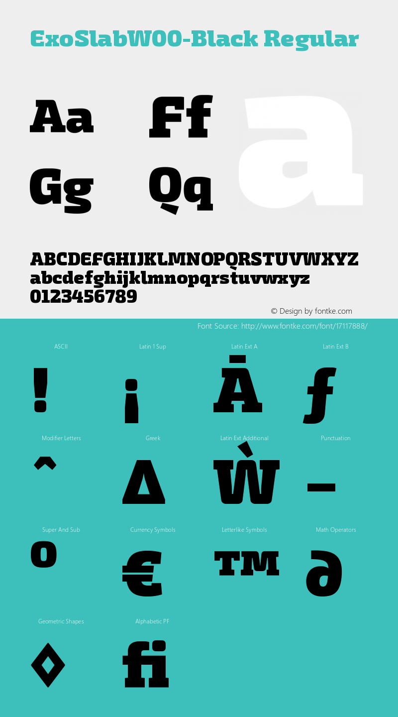 ExoSlabW00-Black Regular Version 1.10 Font Sample