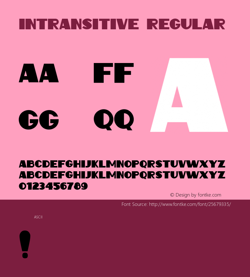 Intransitive Regular Version 1.000 Font Sample