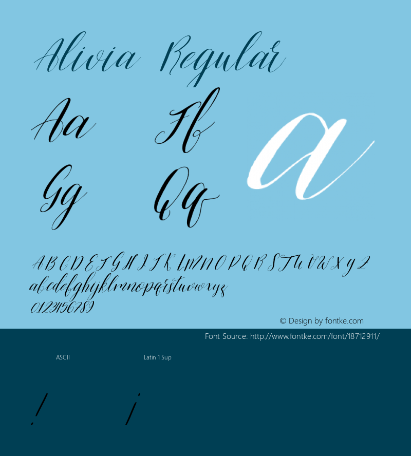 Alivia Regular Version 1.000;PS 001.000;hotconv 1.0.88;makeotf.lib2.5.64775 Font Sample