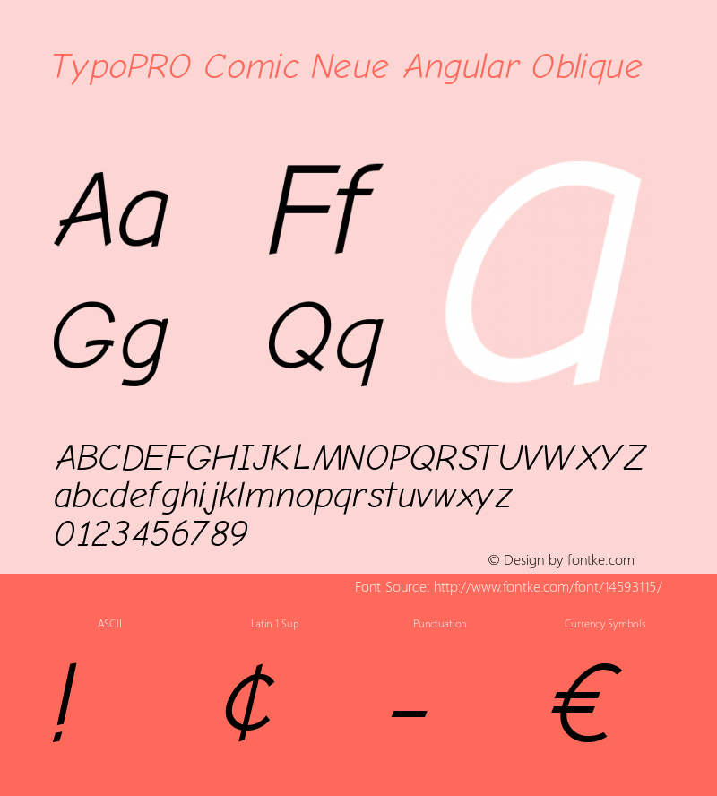 TypoPRO Comic Neue Angular Oblique Version 1.000 Font Sample