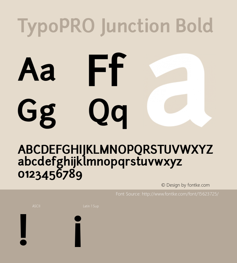 TypoPRO Junction Bold Version 001.001 Font Sample