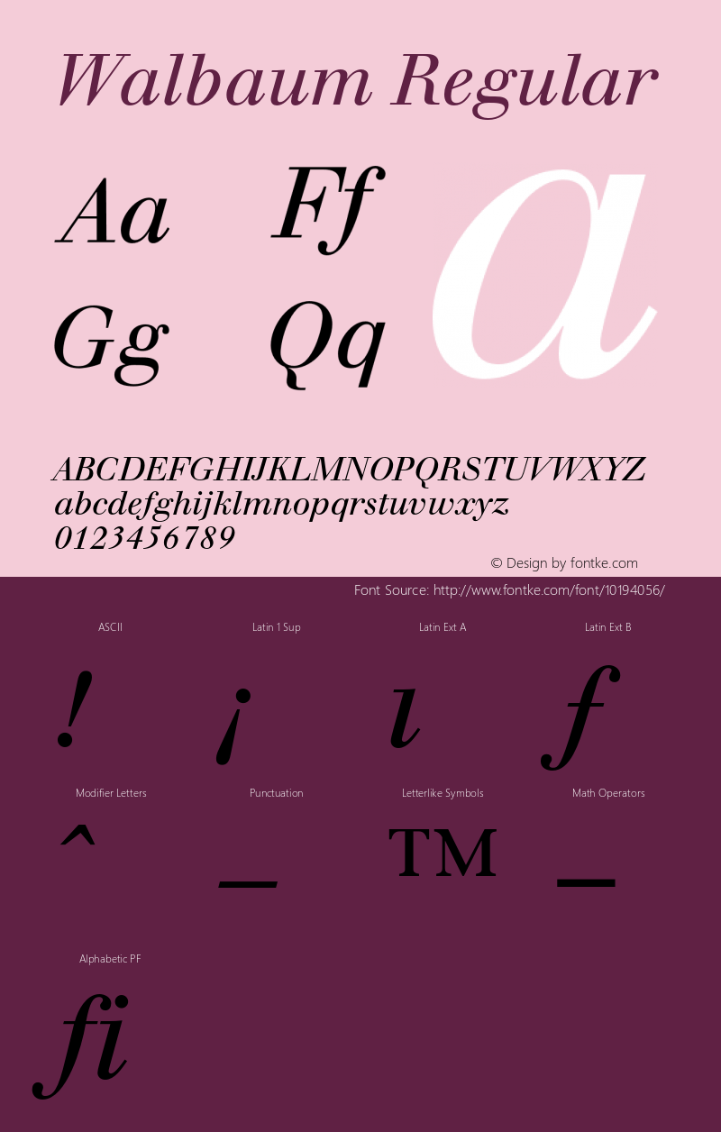 Walbaum Regular 001.000 Font Sample