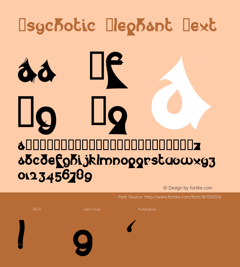 Psychotic Elephant Text Version Macromedia Fontograp Font Sample