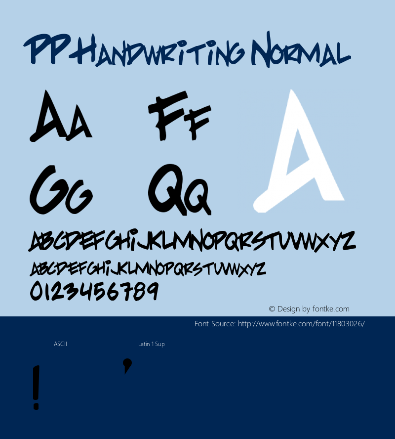 PP Handwriting Normal Version Macromedia Fontograp Font Sample