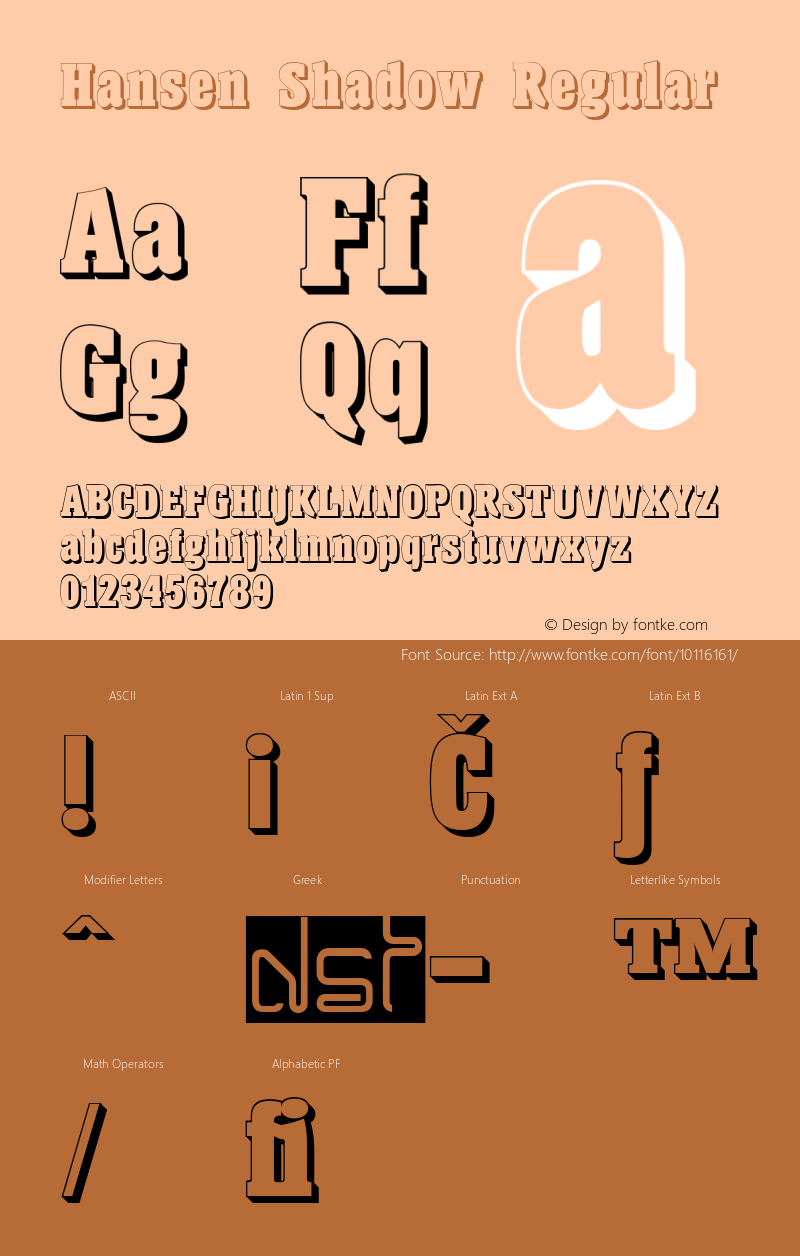 Hansen Shadow Regular 001.045 Font Sample