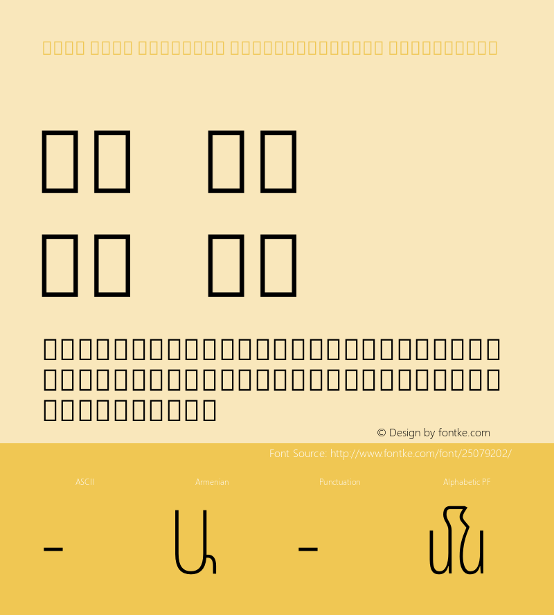 Noto Sans Armenian ExtraCondensed ExtraLight Version 2.040 Font Sample