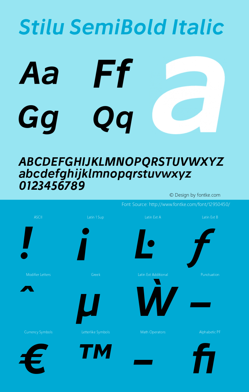Stilu SemiBold Italic Version 1.200;PS 001.200;hotconv 1.0.88;makeotf.lib2.5.64775 Font Sample