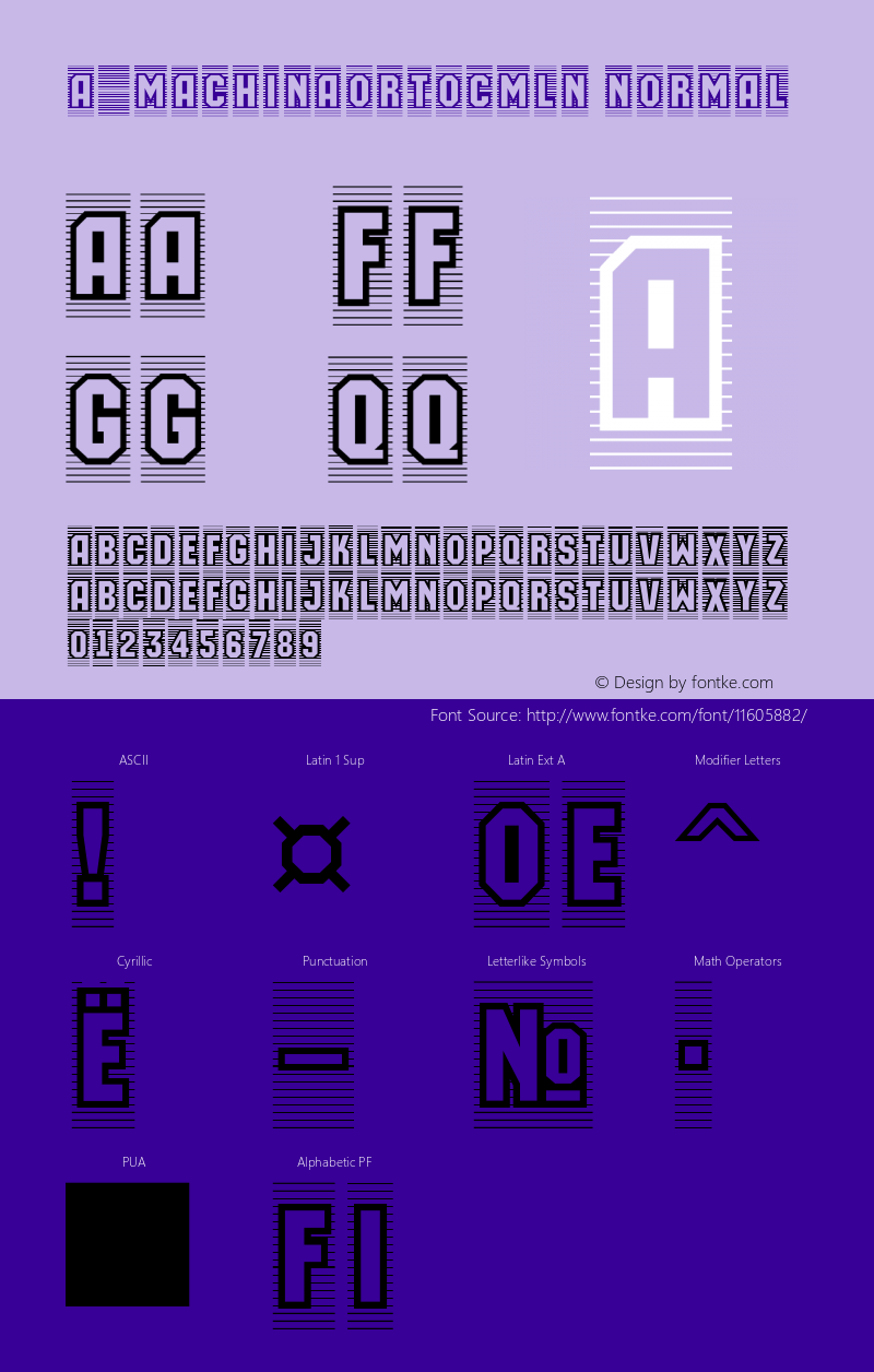 a_MachinaOrtoCmLn Normal 001.002 Font Sample