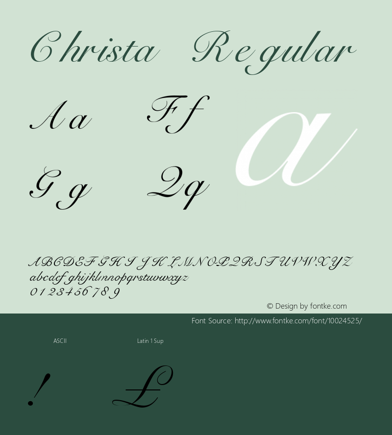 Christa Regular Unknown Font Sample