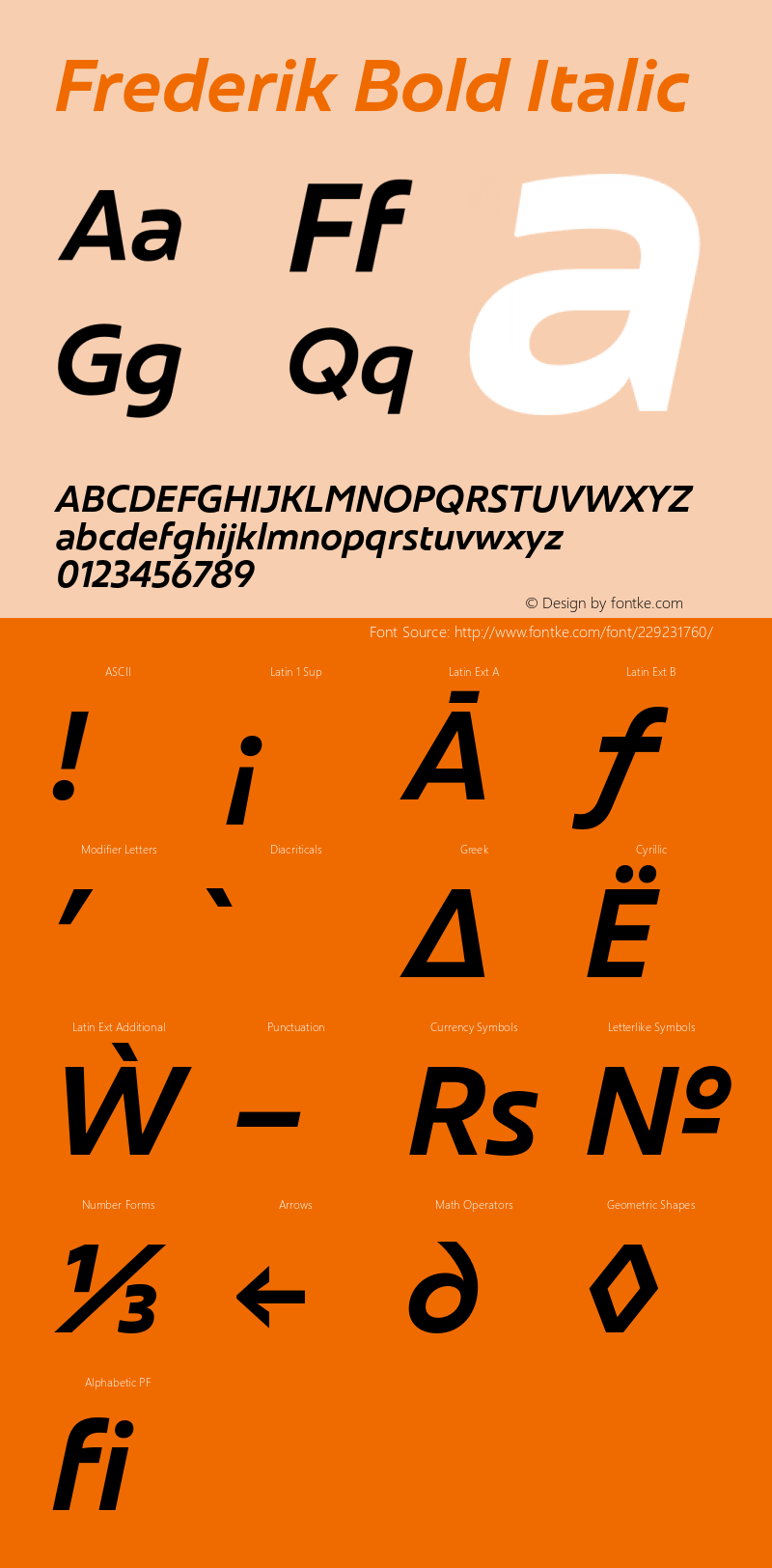 Frederik Bold Italic Version 001.000 February 2019图片样张