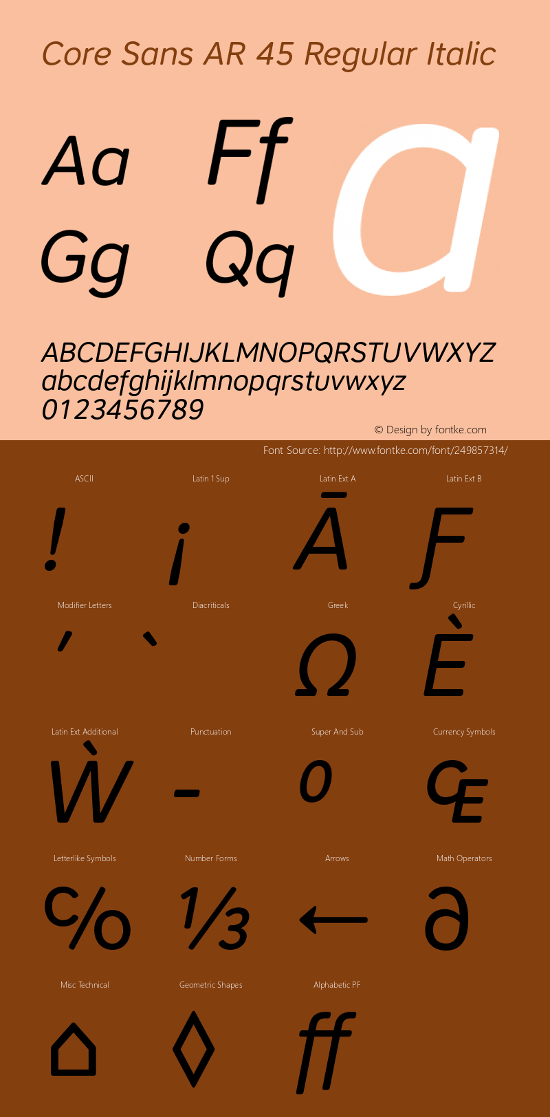 Core Sans AR 45 Regular Italic Version 1.000图片样张