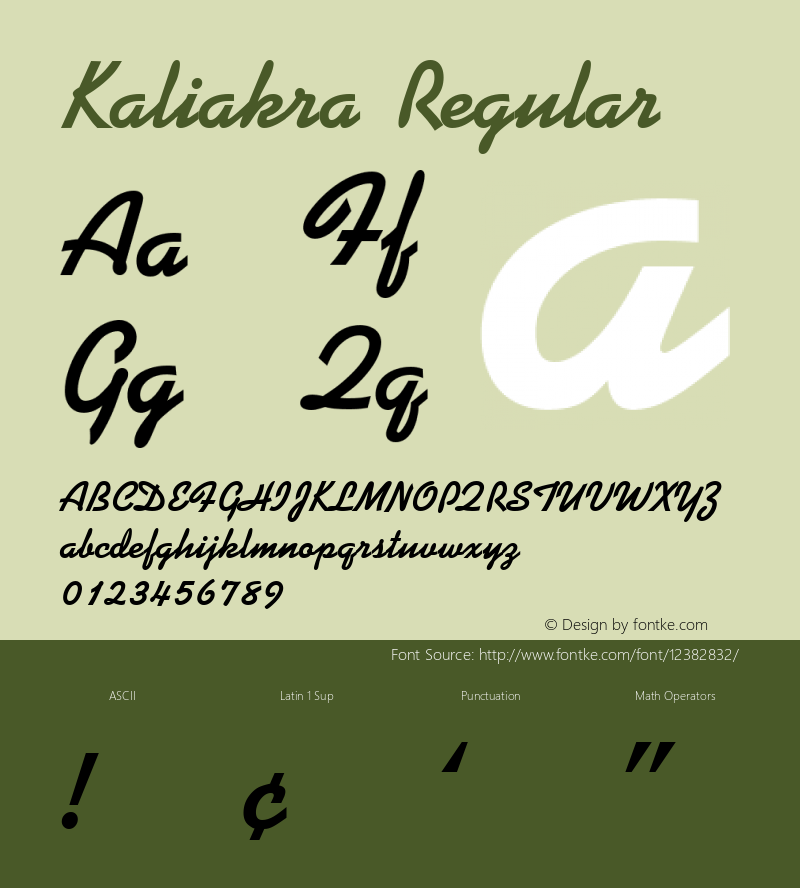 Kaliakra Regular 001.001 Font Sample