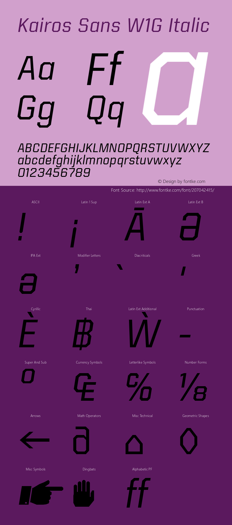 Kairos Sans W1G Italic Version 1.00图片样张