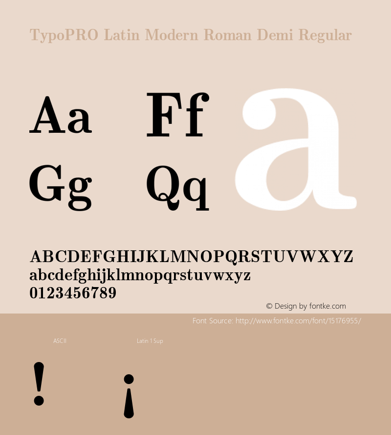 TypoPRO Latin Modern Roman Demi Regular Version 2.004;PS 2.004;hotconv 1.0.49;makeotf.lib2.0.14853 Font Sample