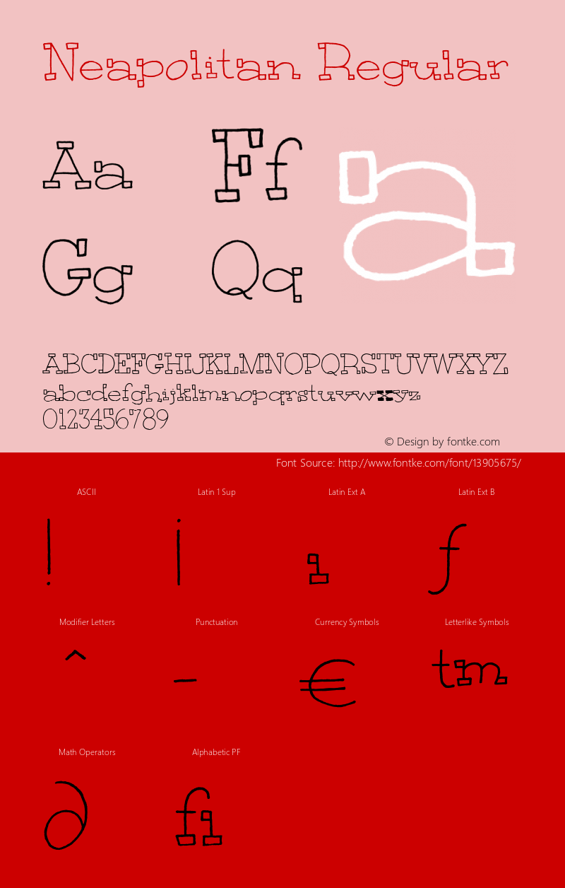 Neapolitan Regular Version 1.000 Font Sample