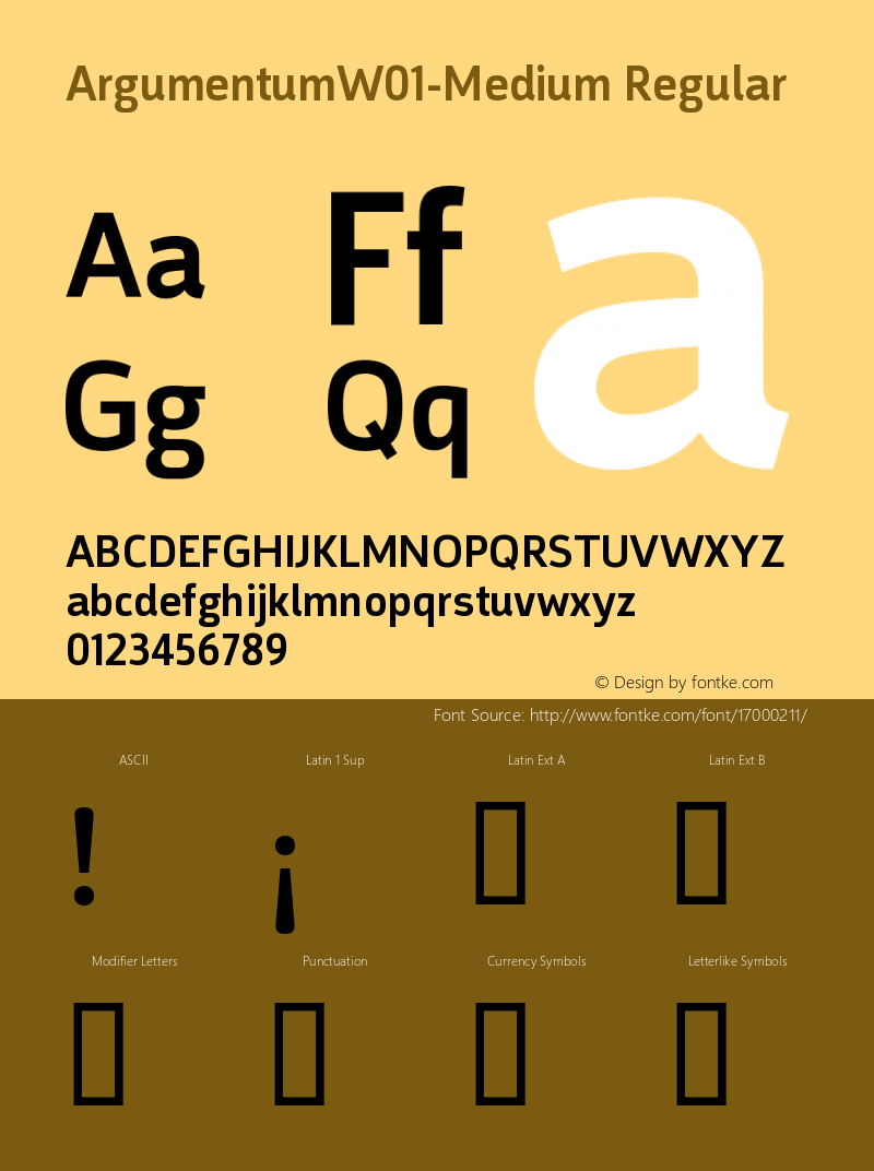 ArgumentumW01-Medium Regular Version 2.00 Font Sample