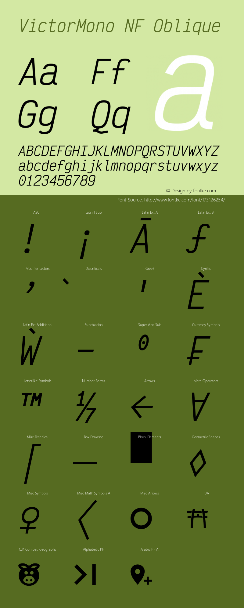 Victor Mono Oblique Nerd Font Complete Mono Windows Compatible Version 1.410图片样张