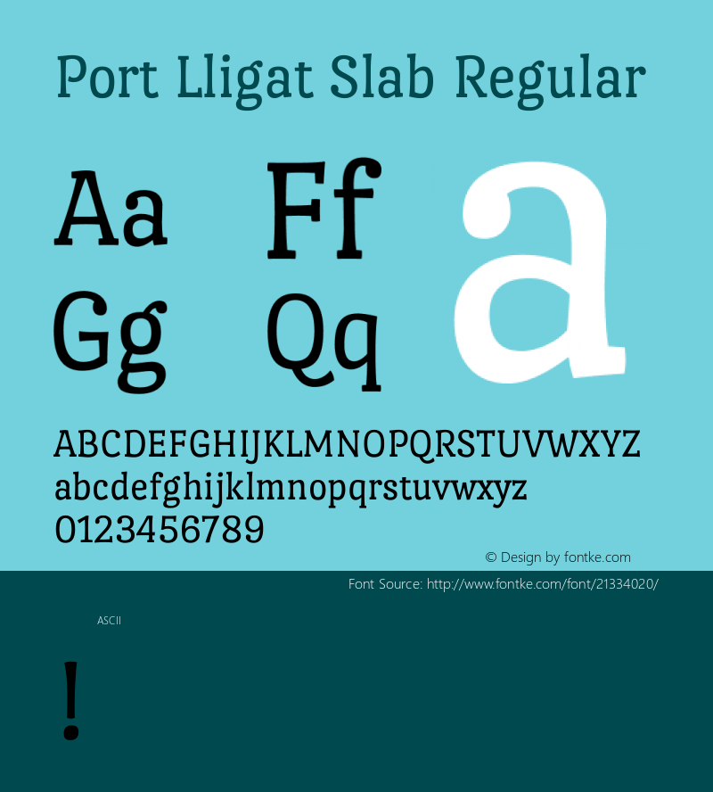 PortLligatSlab Version 1.0 Font Sample