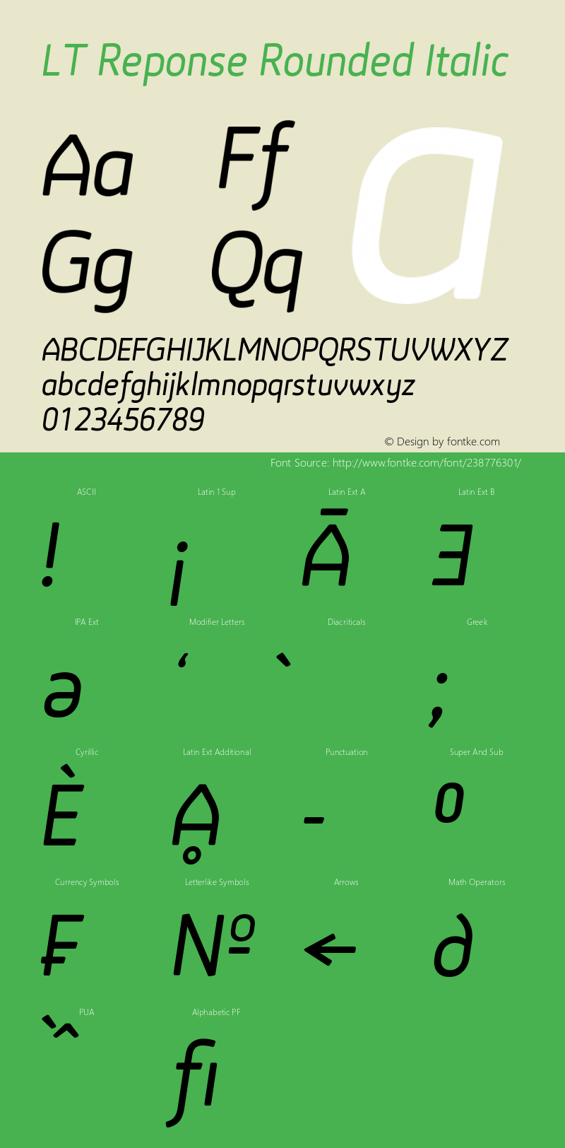 LT Reponse Rounded Italic Version 1.000 | FøM Fix图片样张