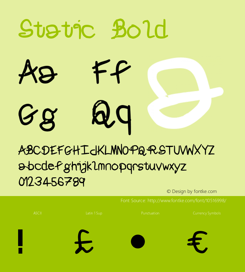 Static Bold Unknown Font Sample