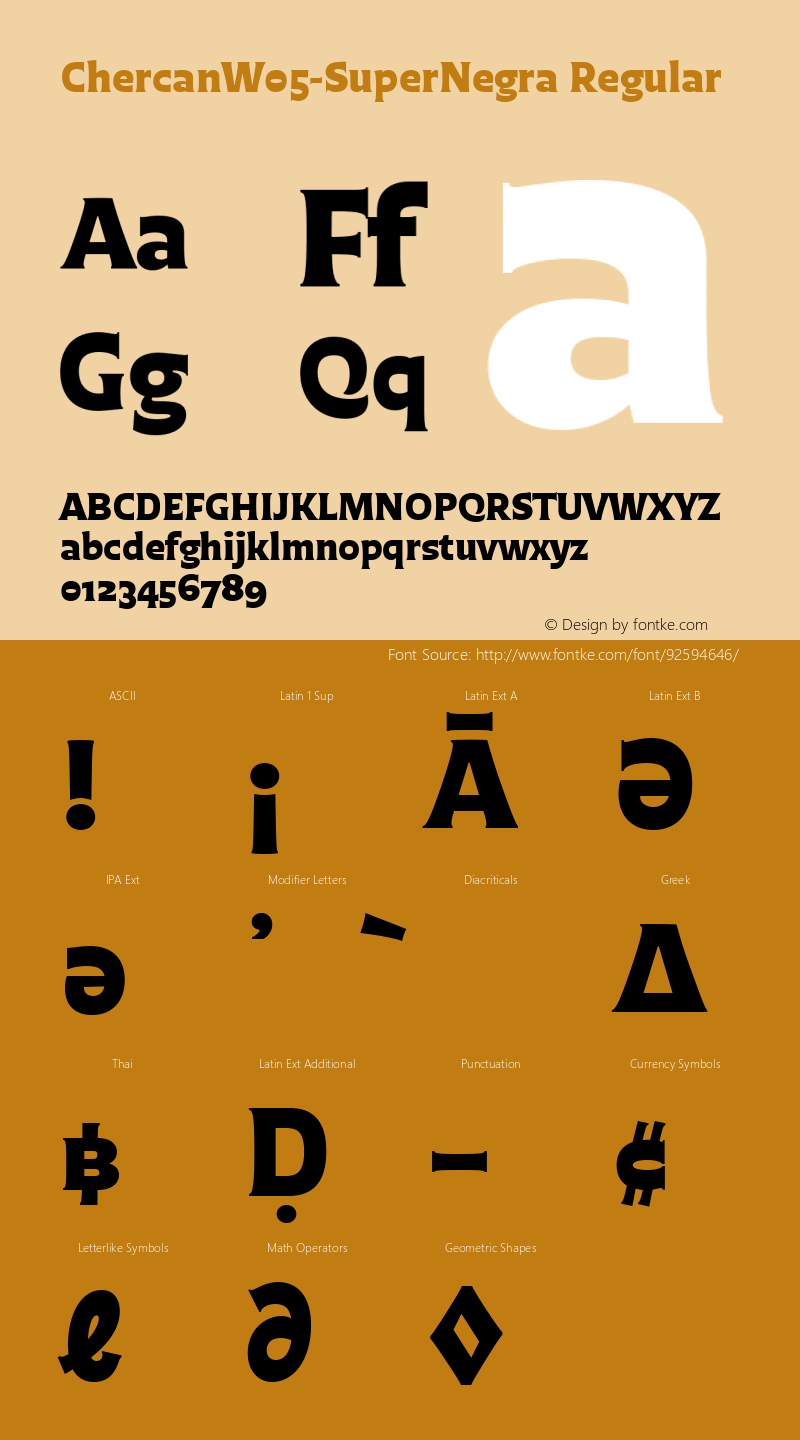 Chercan W05 SuperNegra Version 1.00 Font Sample