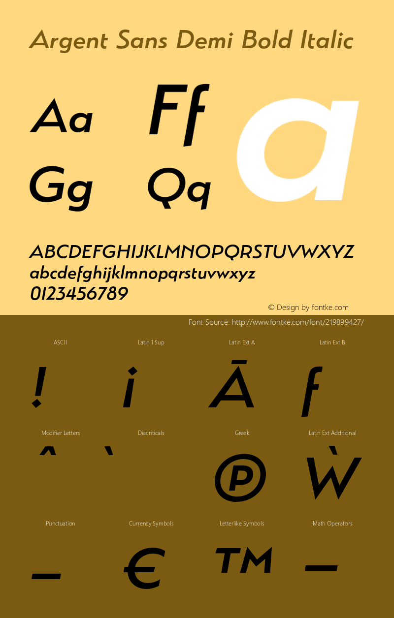 Argent Sans Demi Bold Italic Version 3.000;PS 003.000;hotconv 1.0.88;makeotf.lib2.5.64775图片样张