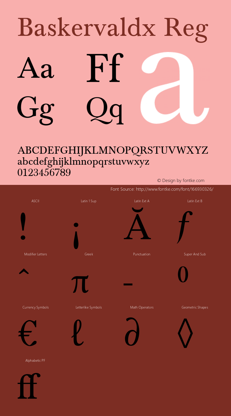 ADFBaskerville Version 1.0 Font Sample