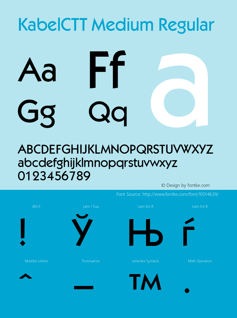 KabelCTT Medium Regular 1.000.000 Font Sample