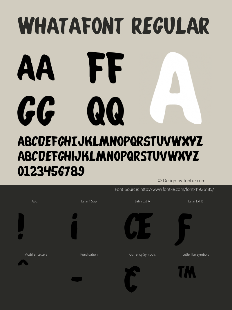 Whatafont Regular 2 Font Sample