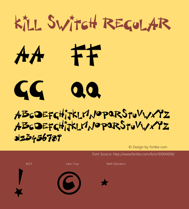 Kill Switch Regular Unknown Font Sample