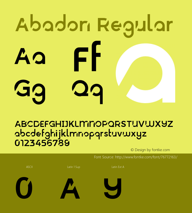 Abadon Version 1.001;Fontself Maker 3.5.1 Font Sample
