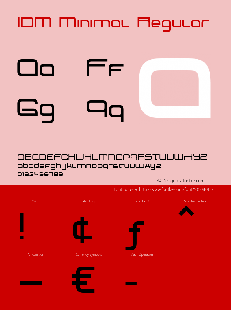 IDM Minimal Regular Version 1.000 Font Sample