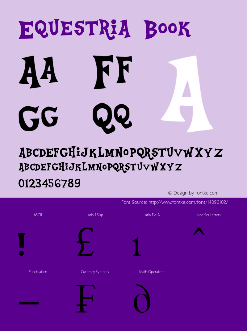 Equestria Book Version 1.00 April 28, 2011, Font Sample