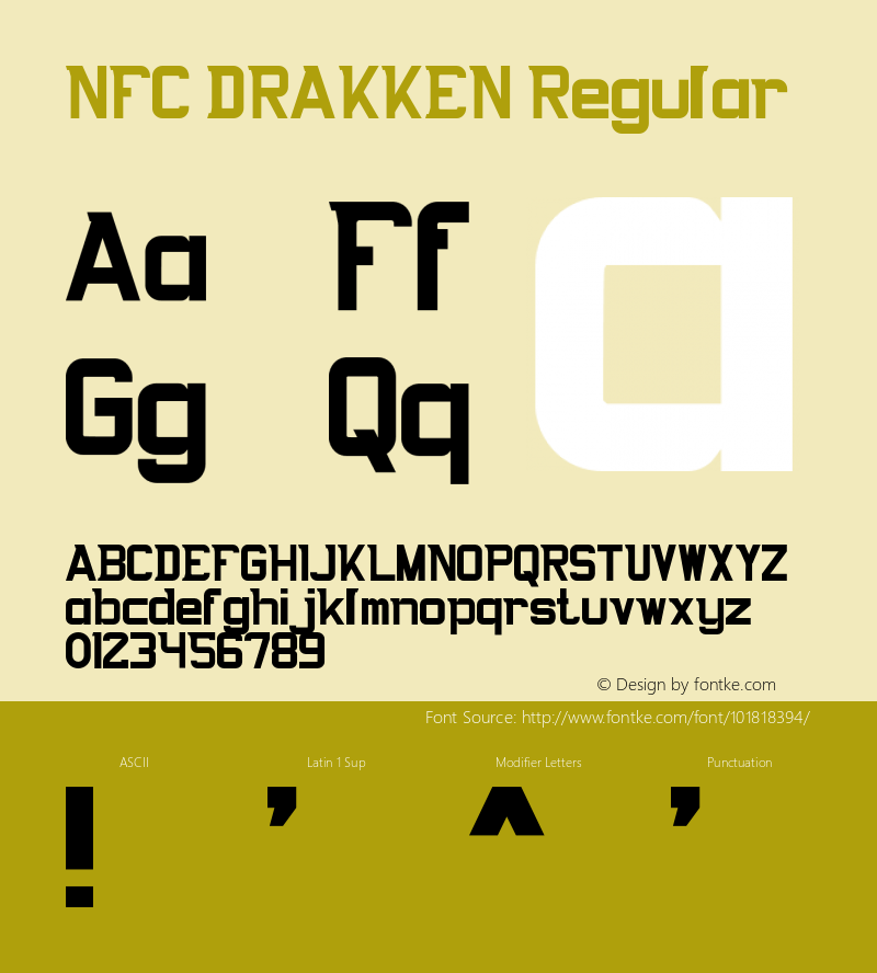 NFCDRAKKEN-Regular Version 1.000 Font Sample