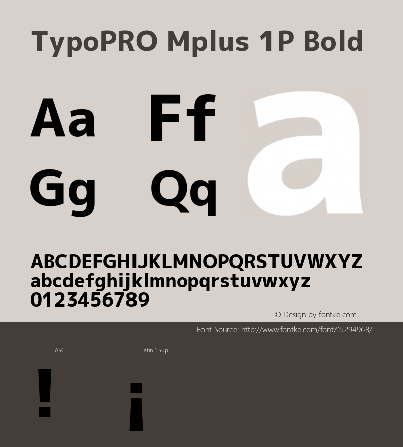 TypoPRO Mplus 1P Bold Version 1.059 Font Sample