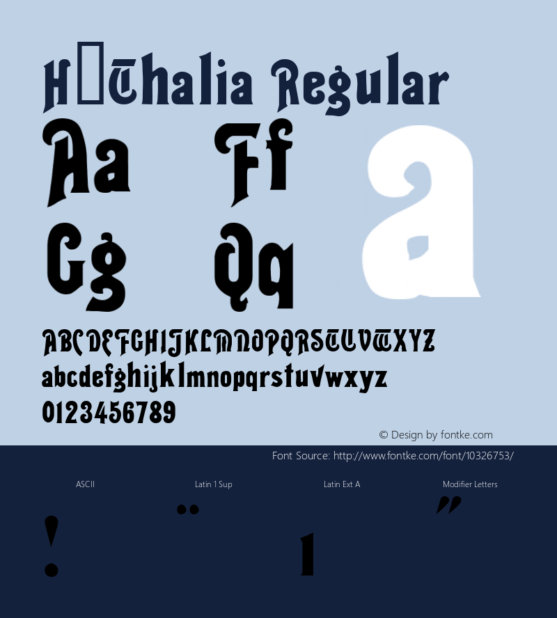 H_Thalia Regular 1997.01.23 Font Sample