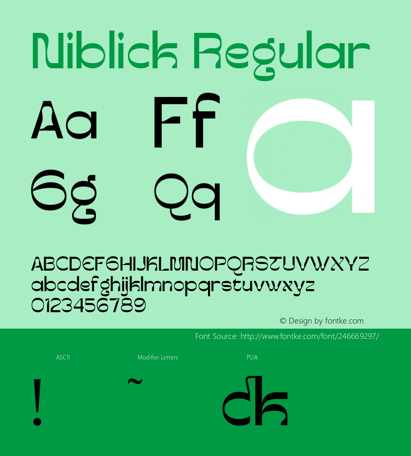 Niblick Regular Version 1.000图片样张