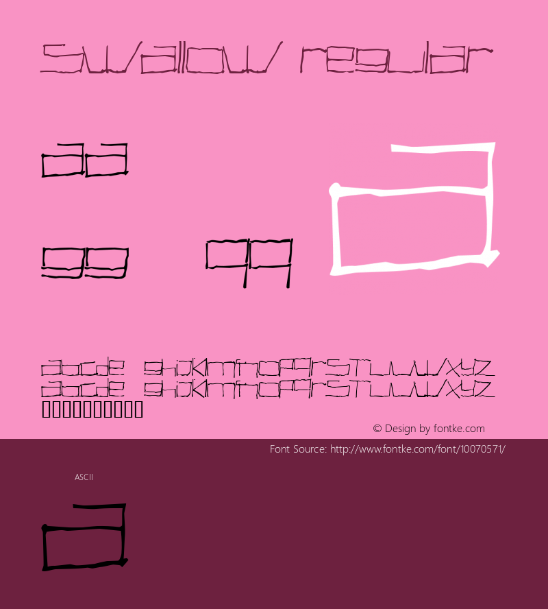 swallow Regular 1998-11-27 Font Sample