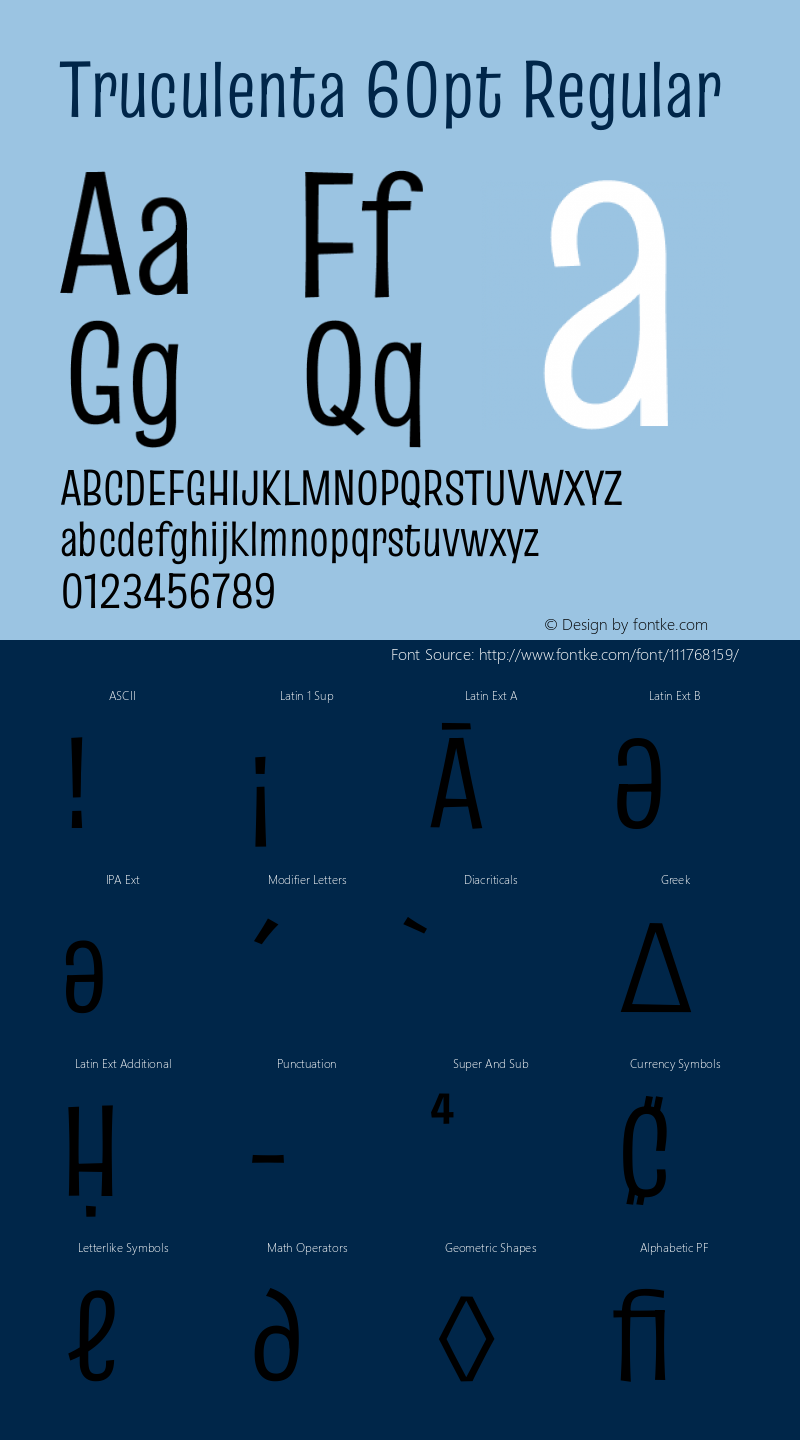 Truculenta 60pt Regular Version 1.002 Font Sample